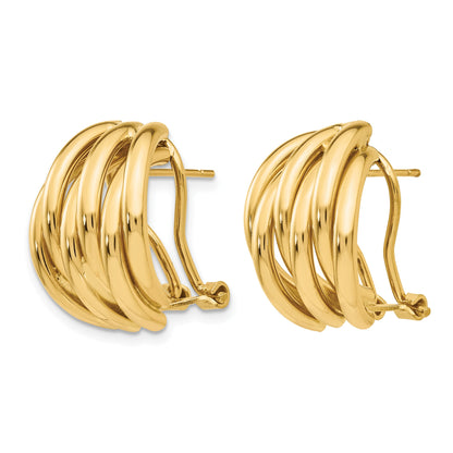 14k Polished Fancy Omega Back Post Earrings