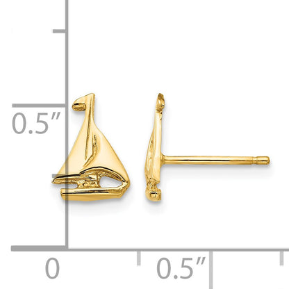 14k Mini Sailboat Post Earrings