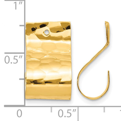 14k Polished Hammered J-Hoop Earring Jackets