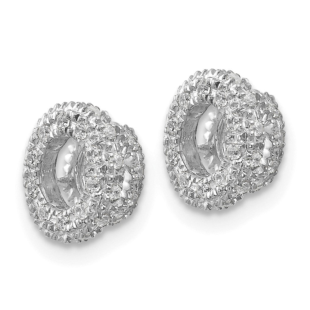 14k White Gold 1/5 carat Diamond Circle Earring Jackets