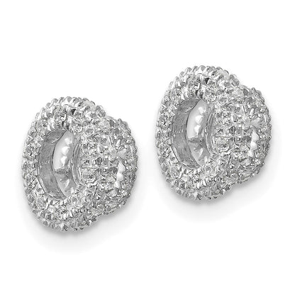 14k White Gold 1/5 carat Diamond Circle Earring Jackets