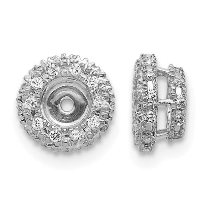 14k White Gold 1/5 carat Diamond Circle Earring Jackets