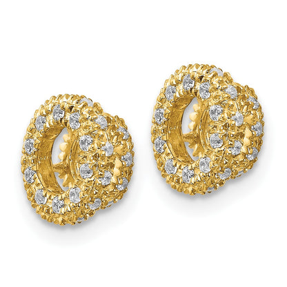 14k 1/5 carat Diamond Circle Earring Jackets