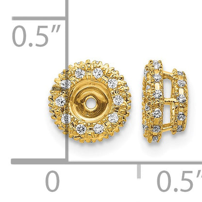 14k 1/5 carat Diamond Circle Earring Jackets