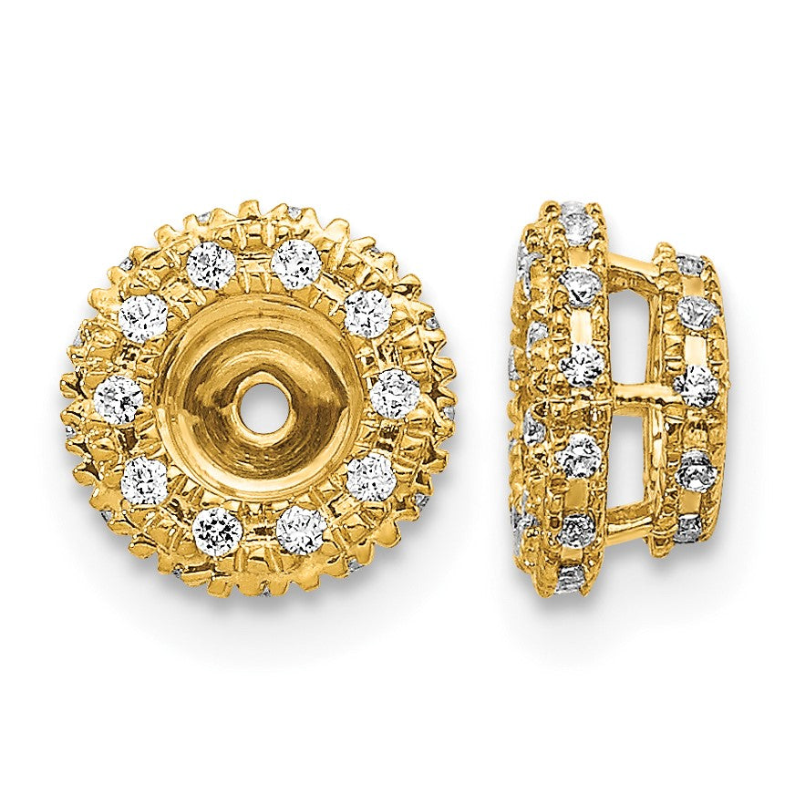 14k 1/5 carat Diamond Circle Earring Jackets