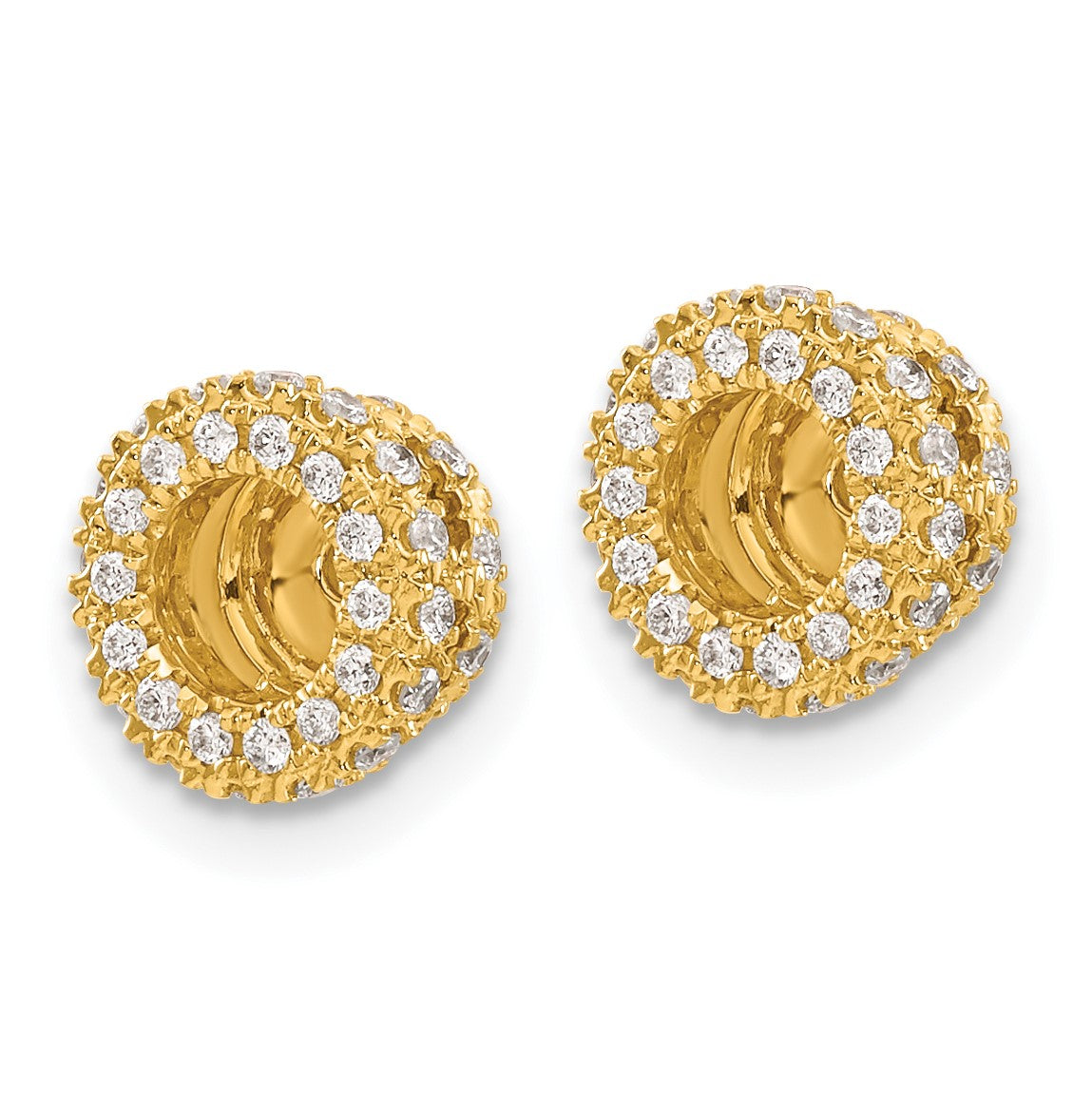 14k 3/8 carat Diamond Circle Earring Jackets