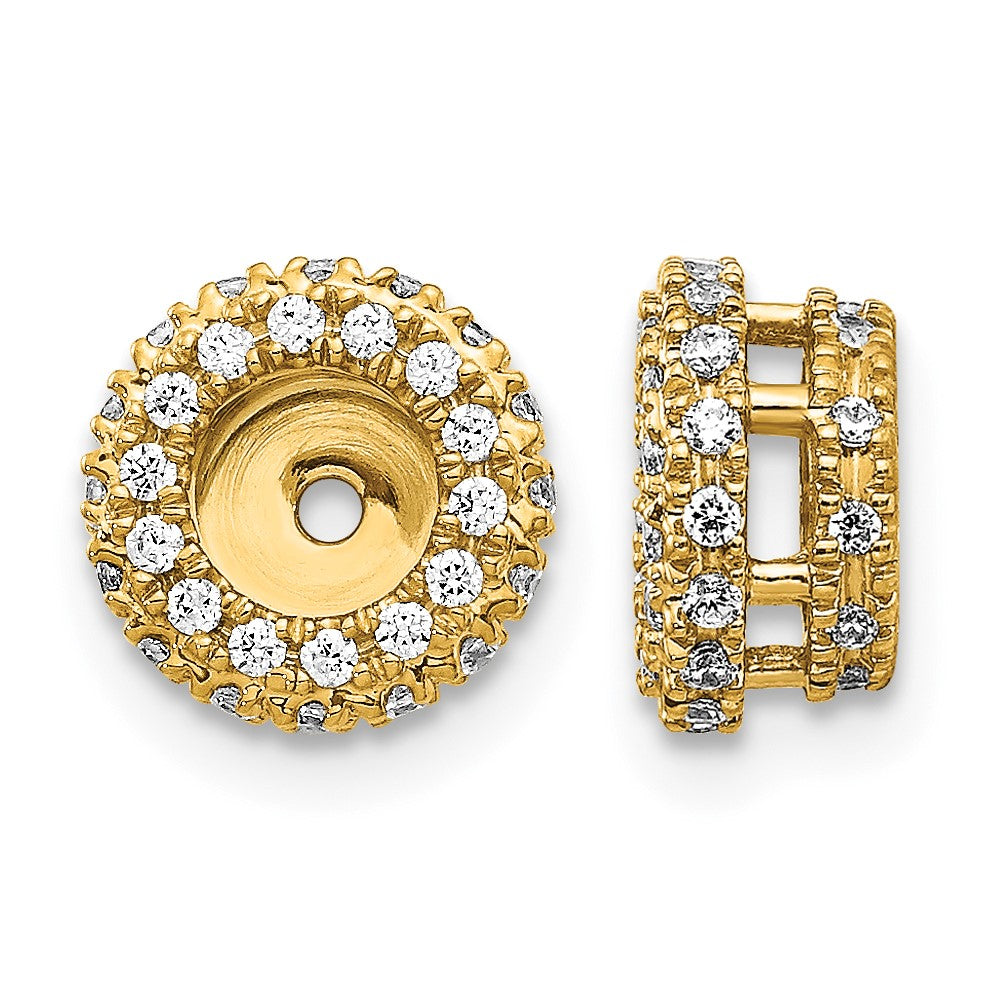14k 3/8 carat Diamond Circle Earring Jackets