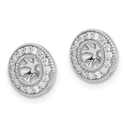 14k White Gold 1/4 carat Diamond Circle Earring Jackets