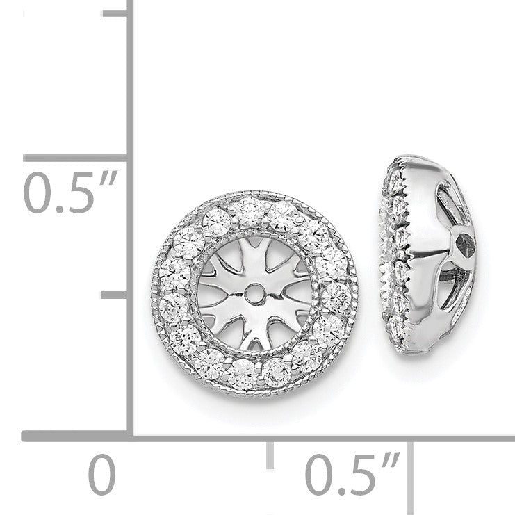 14k White Gold 1/4 carat Diamond Circle Earring Jackets