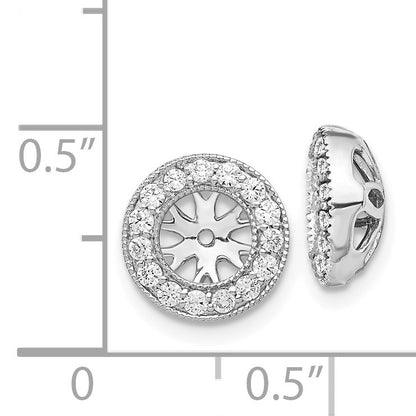 14k White Gold 1/4 carat Diamond Circle Earring Jackets