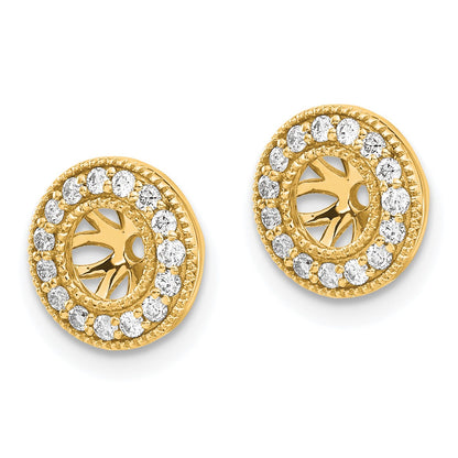 14k 1/4 carat Diamond Circle Earring Jackets