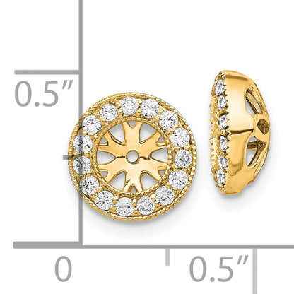 14k 1/4 carat Diamond Circle Earring Jackets