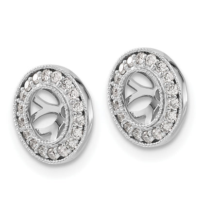 14k White Gold 1/3 carat Diamond Circle Earring Jackets