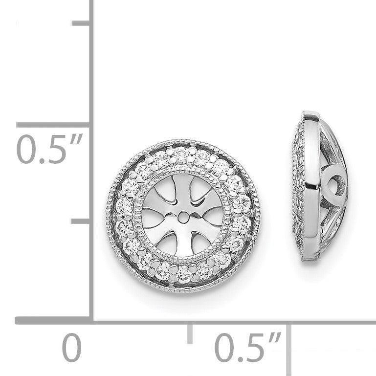 14k White Gold 1/3 carat Diamond Circle Earring Jackets
