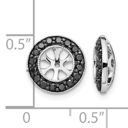 14k White Gold 1/3 carat Black Diamond Circle Earring Jackets