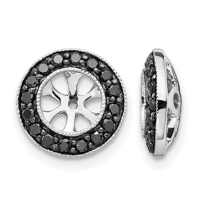 14k White Gold 1/3 carat Black Diamond Circle Earring Jackets