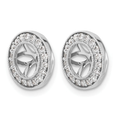 14k White Gold 1/3 carat Diamond Circle Earring Jackets
