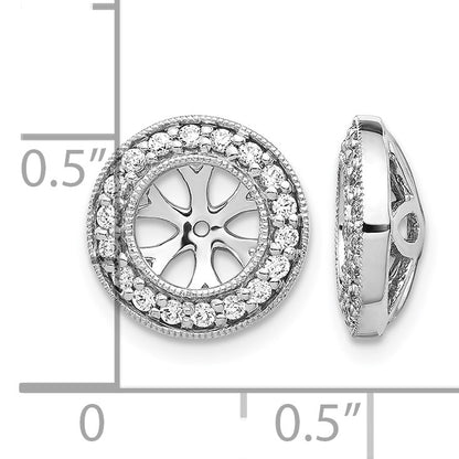 14k White Gold 1/3 carat Diamond Circle Earring Jackets