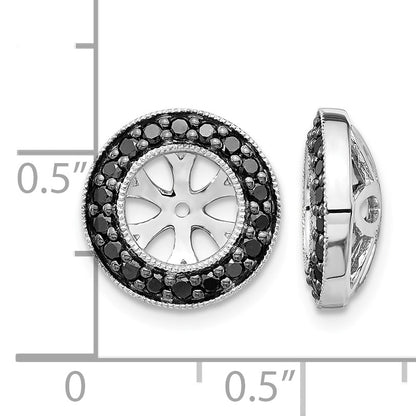 14k White Gold 1/3 carat Black Diamond Circle Earring Jackets