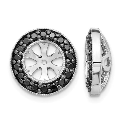14k White Gold 1/3 carat Black Diamond Circle Earring Jackets