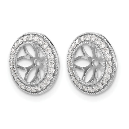 14k White Gold 3/8 carat Diamond Circle Earring Jackets