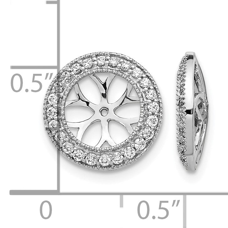 14k White Gold 3/8 carat Diamond Circle Earring Jackets