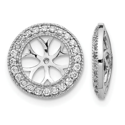 14k White Gold 3/8 carat Diamond Circle Earring Jackets