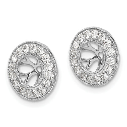14k White Gold 3/4 carat Diamond Circle Earring Jackets