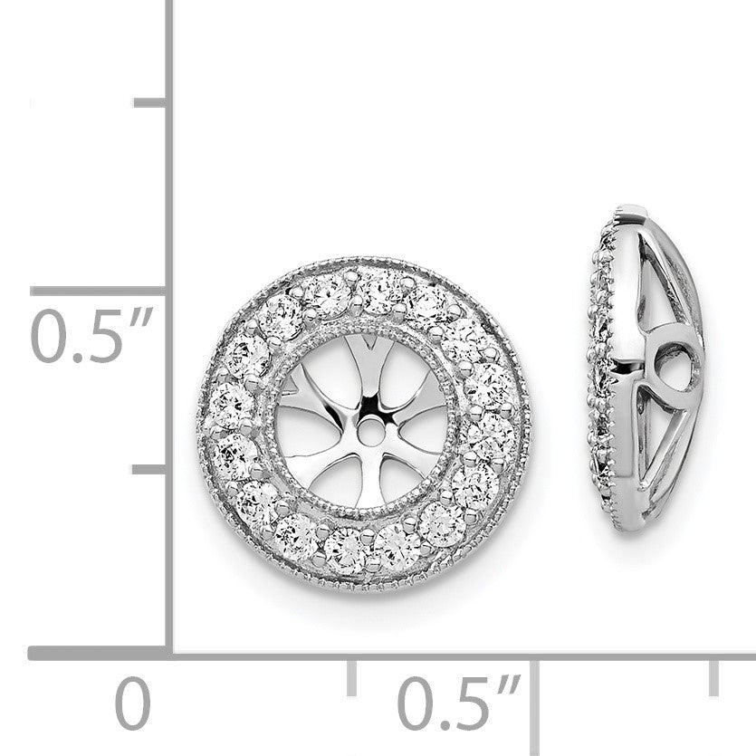 14k White Gold 3/4 carat Diamond Circle Earring Jackets