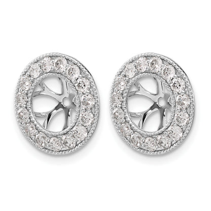 14k White Gold 1 carat Diamond Circle Earring Jackets
