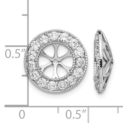 14k White Gold 1 carat Diamond Circle Earring Jackets