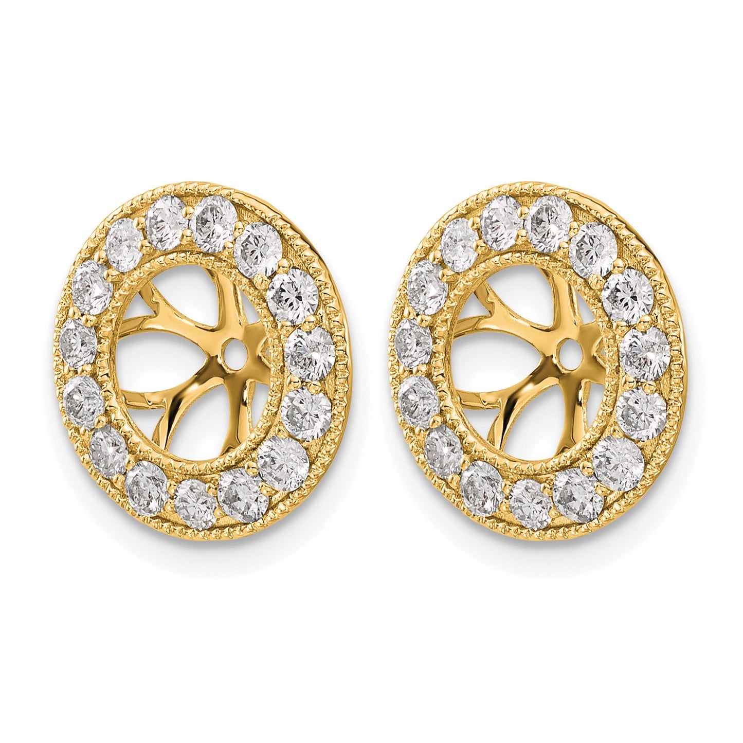 14k 1 carat Diamond Circle Earring Jackets