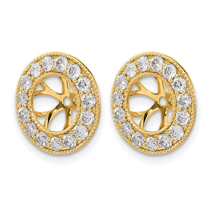 14k 1 carat Diamond Circle Earring Jackets