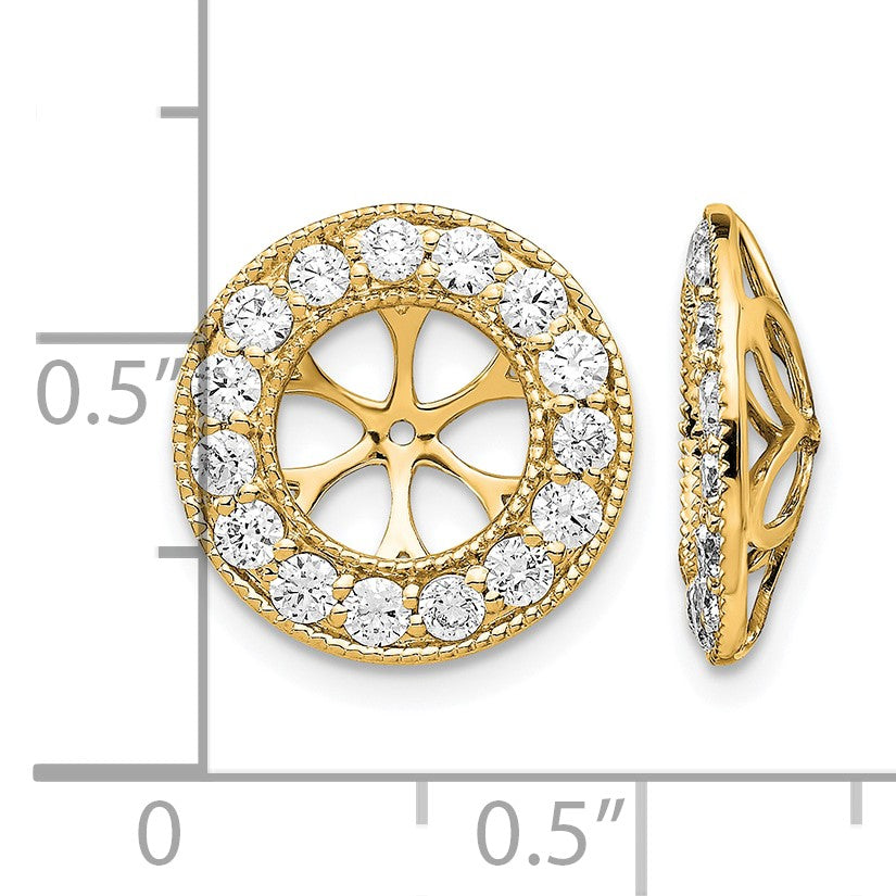 14k 1 carat Diamond Circle Earring Jackets