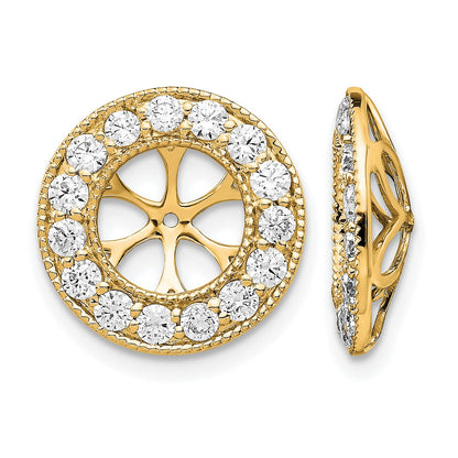 14k 1 carat Diamond Circle Earring Jackets