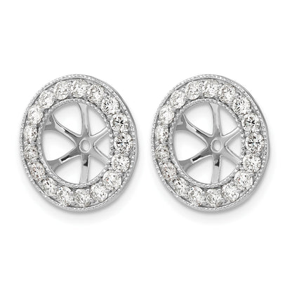 14k White Gold 1.19 carat Diamond Circle Earring Jackets