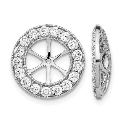 14k White Gold 1.19 carat Diamond Circle Earring Jackets