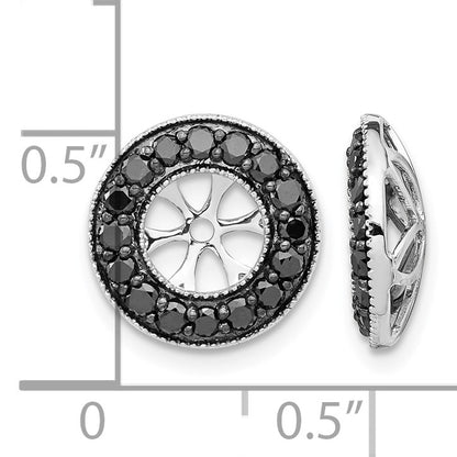 14k White Gold 3/4 carat Black Diamond Circle Earring Jackets