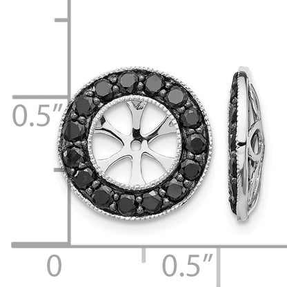 14k White Gold 1 carat Black Diamond Earring Jackets