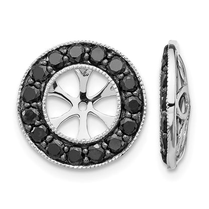 14k White Gold 1 carat Black Diamond Earring Jackets