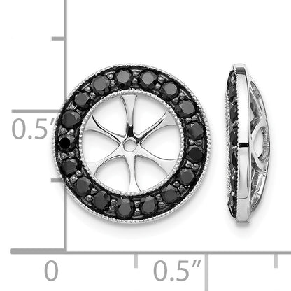 14k White Gold 1.19 carat Black Diamond Circle Earring Jackets