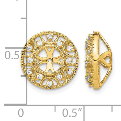 14k 1/4 carat Diamond Fancy Circle Earring Jackets