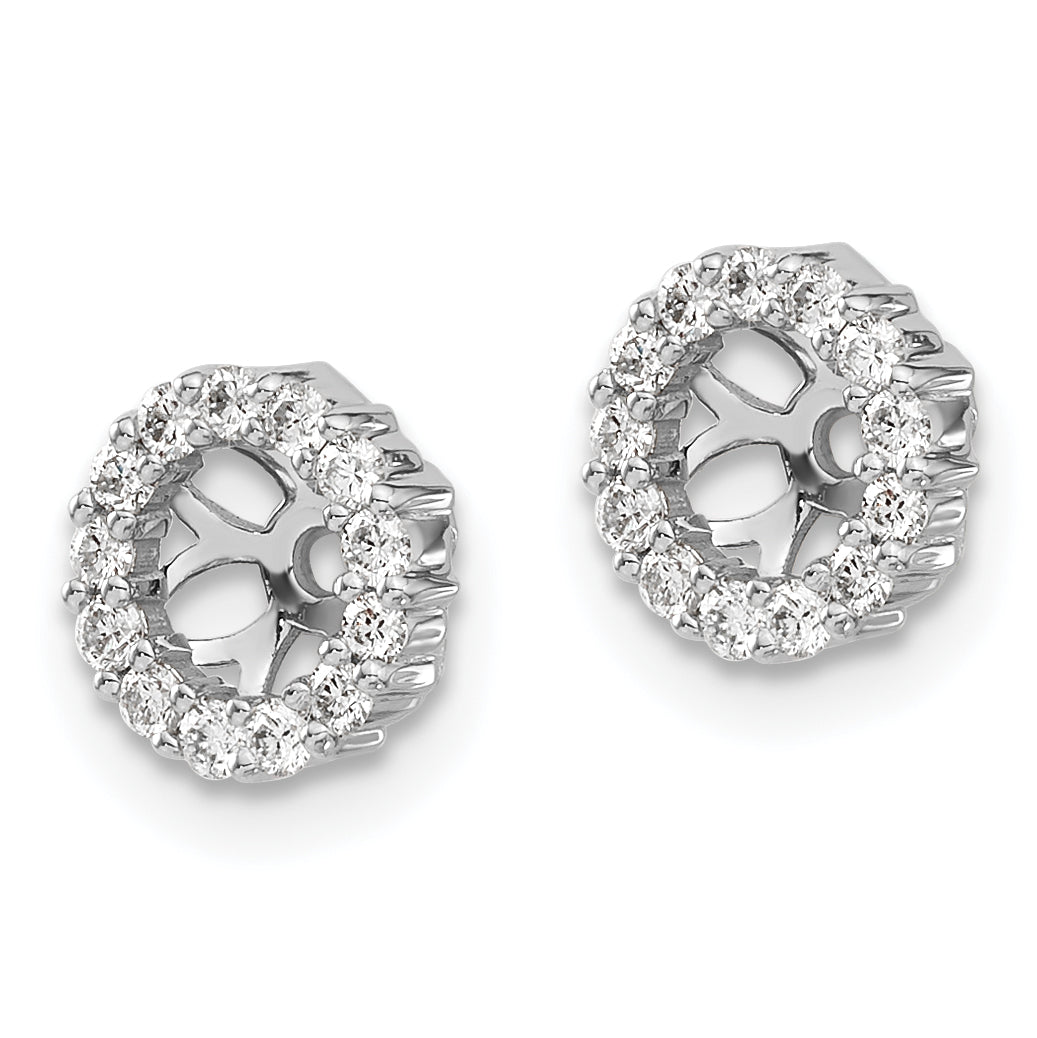 14k White Gold 1/4 carat Diamond Circle Earring Jackets