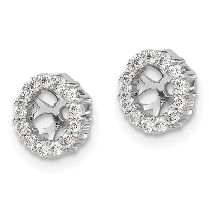 14k White Gold 1/4 carat Diamond Circle Earring Jackets