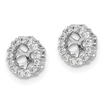14k White Gold 1/4 carat Diamond Circle Earring Jackets