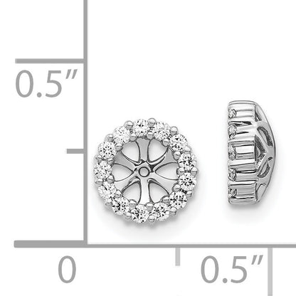 14k White Gold 1/4 carat Diamond Circle Earring Jackets