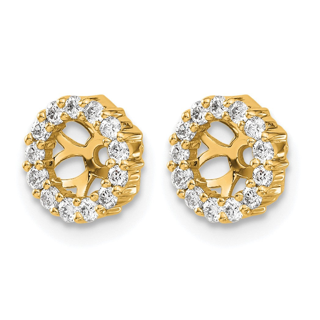 14k Diamond Circle Earring Jacket Mountings Only - NO Diamonds
