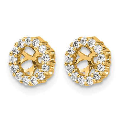 14k Diamond Circle Earring Jacket Mountings Only - NO Diamonds