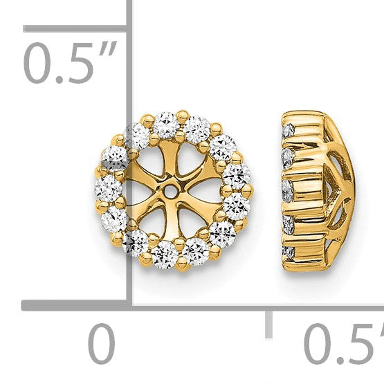 14k Diamond Circle Earring Jacket Mountings Only - NO Diamonds