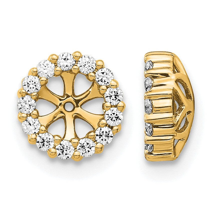 14k Diamond Circle Earring Jacket Mountings Only - NO Diamonds